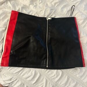 Black and Red Leather Skirt